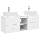 vidaXL Fürdőszobai Szekrény Szett 3 db Fehér 49,5 x 41 x 62,5 cm