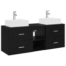 vidaXL Fürdőszobai Szekrény Szett 3 db Fekete 49,5 x 41 x 62,5 cm