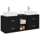 vidaXL Fürdőszobai Szekrény Szett 3 db Fekete 49,5 x 41 x 62,5 cm