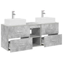 vidaXL Fürdőszobai Szekrény Szett 3 db Betonszürke 49,5 x 41 x 62,5 cm
