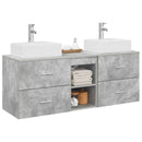 vidaXL Fürdőszobai Szekrény Szett 3 db Betonszürke 49,5 x 41 x 62,5 cm