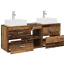 vidaXL Fürdőszobai Szekrény Szett 3 db Antik Fa 49,5 x 41 x 62,5 cm