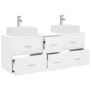 vidaXL Fürdőszobai Szekrény Szett 3 db Fehér 49,5 x 41 x 62,5 cm