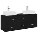 vidaXL Fürdőszobai Szekrény Szett 3 db Fekete 49,5 x 41 x 62,5 cm