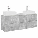 vidaXL Fürdőszobai Szekrény Szett 3 db Betonszürke 49,5 x 41 x 62,5 cm