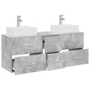vidaXL Fürdőszobai Szekrény Szett 3 db Betonszürke 49,5 x 41 x 62,5 cm