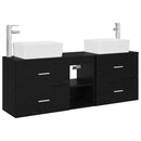 vidaXL Fürdőszobai Szekrény Szett 3 db Fekete 53 x 34,5 x 63 cm
