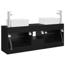 vidaXL Fürdőszobai Szekrény Szett 3 db Fekete 53 x 34,5 x 63 cm