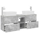 vidaXL Fürdőszobai Szekrény Szett 3 db Betonszürke 53 x 34,5 x 63 cm