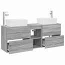 vidaXL Fürdőszobai Szekrény Szett 3 db Szürke Sonoma 53 x 34,5 x 63 cm