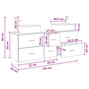 vidaXL Fürdőszobai Szekrény Szett 3 db Fehér 53 x 34,5 x 63 cm