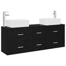 vidaXL Fürdőszobai Szekrény Szett 3 db Fekete 53 x 34,5 x 63 cm