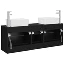 vidaXL Fürdőszobai Szekrény Szett 3 db Fekete 53 x 34,5 x 63 cm