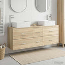 vidaXL Fürdőszobai Szekrény Szett 3 db Sonoma Tölgy 53 x 34,5 x 63 cm