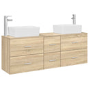 vidaXL Fürdőszobai Szekrény Szett 3 db Sonoma Tölgy 53 x 34,5 x 63 cm