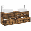 vidaXL Fürdőszobai Szekrény Szett 3 db Füstös Tölgy 53 x 34,5 x 63 cm