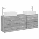 vidaXL Fürdőszobai Szekrény Szett 3 db Szürke Sonoma 53 x 34,5 x 63 cm