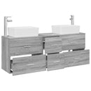 vidaXL Fürdőszobai Szekrény Szett 3 db Szürke Sonoma 53 x 34,5 x 63 cm