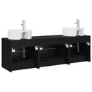vidaXL Fürdőszobai Szekrény Szett 3 db Fekete 62,5 x 44,5 x 50 cm