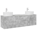 vidaXL Fürdőszobai Szekrény Szett 3 db Betonszürke 62,5 x 44,5 x 50 cm