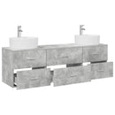 vidaXL Fürdőszobai Szekrény Szett 3 db Betonszürke 62,5 x 44,5 x 50 cm