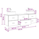 vidaXL Fürdőszobai Szekrény Szett 3 db Betonszürke 62,5 x 44,5 x 50 cm