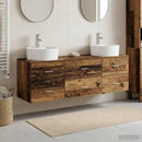 vidaXL Fürdőszobai Szekrény Szett 3 db Antik Fa 62,5 x 44,5 x 50 cm