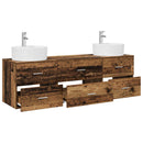 vidaXL Fürdőszobai Szekrény Szett 3 db Antik Fa 62,5 x 44,5 x 50 cm