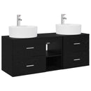 vidaXL Fürdőszobai Szekrény Szett 3 db Fekete 49,5 x 44,5 x 65 cm