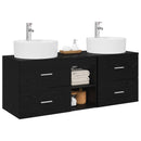 vidaXL Fürdőszobai Szekrény Szett 3 db Fekete 49,5 x 44,5 x 65 cm