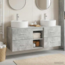 vidaXL Fürdőszobai Szekrény Szett 3 db Betonszürke 49,5 x 44,5 x 65 cm