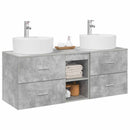 vidaXL Fürdőszobai Szekrény Szett 3 db Betonszürke 49,5 x 44,5 x 65 cm
