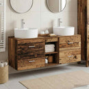 vidaXL Fürdőszobai Szekrény Szett 3 db Antik Fa 49,5 x 44,5 x 65 cm