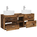 vidaXL Fürdőszobai Szekrény Szett 3 db Antik Fa 49,5 x 44,5 x 65 cm