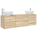 vidaXL Fürdőszoba bútor szett 3 db Sonoma Tölgy 49,5 x 44,5 x 65 cm