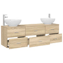 vidaXL Fürdőszoba bútor szett 3 db Sonoma Tölgy 49,5 x 44,5 x 65 cm