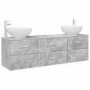 vidaXL Fürdőszoba bútor szett 3 db Betonszürke 49,5 x 44,5 x 65 cm