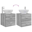 vidaXL Fürdőszoba bútor szett 3 db Szürke Sonoma 49,5 x 44,5 x 65 cm