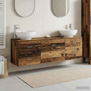 vidaXL Fürdőszoba bútor szett 3 db Antik Fa 49,5 x 44,5 x 65 cm