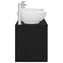vidaXL Fürdőszoba bútor szett 3 db Fekete 49,5 x 44,5 x 65 cm