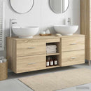 vidaXL Fürdőszoba bútor szett 3 db Sonoma Tölgy 49,5 x 44,5 x 65 cm