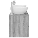 vidaXL Fürdőszoba bútor szett 3 db Szürke Sonoma 49,5 x 44,5 x 65 cm