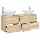 vidaXL Fürdőszoba bútor szett 3 db Sonoma Tölgy 49,5 x 44,5 x 65 cm