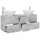 vidaXL Fürdőszoba bútor szett 3 db Betonszürke 49,5 x 44,5 x 65 cm