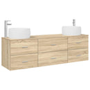 vidaXL Fürdőszoba bútor szett 3 db Sonoma Tölgy 49,5 x 44,5 x 66 cm