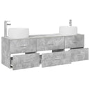 vidaXL Fürdőszoba bútor szett 3 db Betonszürke 49,5 x 44,5 x 66 cm
