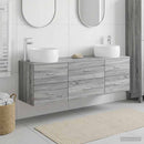 vidaXL Fürdőszoba bútor szett 3 db Szürke Sonoma 49,5 x 44,5 x 66 cm
