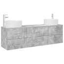 vidaXL Fürdőszoba bútor szett 3 db Betonszürke 49,5 x 44,5 x 65,5 cm