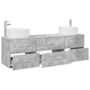 vidaXL Fürdőszoba bútor szett 3 db Betonszürke 49,5 x 44,5 x 65,5 cm