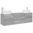 vidaXL Fürdőszoba bútor szett 3 db Szürke Sonoma 49,5 x 44,5 x 65,5 cm